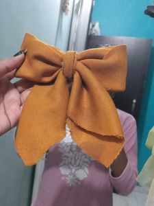 Handmade Mustard Bow Hair Pin
