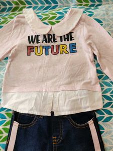 Babyhug Full Sleeve Top &amp;Pant Text Print