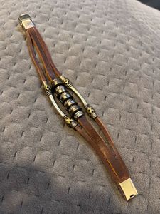 Vulcan Strip Leather Bracelet