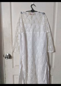 Net White Kurta-fixed Price