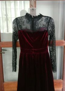Maroon black dress