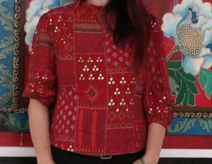 Red Patchwork Blouse