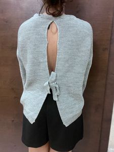 Gray Knit Pullover Sweater