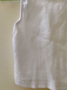 White Ribbed Crop Top