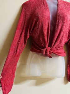 Full Glitter Red Korean Jacket