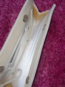 cream clutch bag