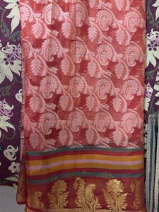 Elegant Red Printed Saree