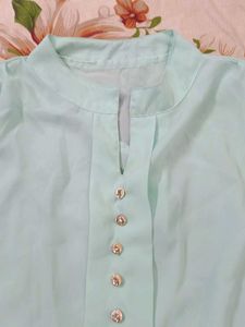 Mint Green Button-Down Top