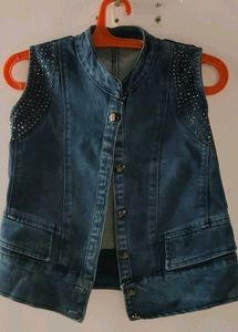 Denim Vest with Embellishments