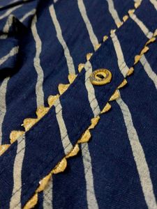 Striped Navy Blue Kurta