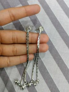 Dangling Silver Star Earrings