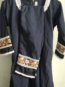 Elegant Navy Blue Kurta Pant Set.
