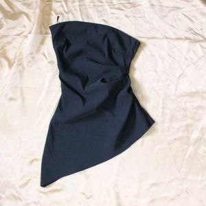 Zara Navy Blue Asymmetrical Top