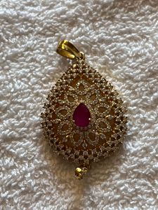 Gold and Ruby Stud Earrings