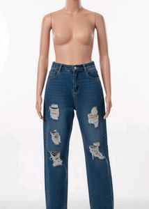 Brown and blue riped Denim Pants Combo