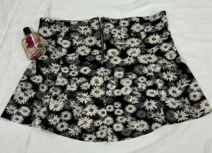 Black Floral Winter Mini Skirt