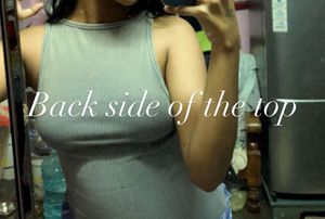 Gray Ribbed Tank Top