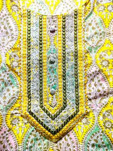 Women&#39;s Knee-length Kurta With Embroidered Yoke