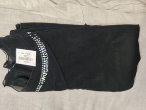 Black Net Top With Stone Work Around The Neck Line