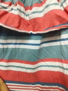 Multicolor Offshoulder Crop Top