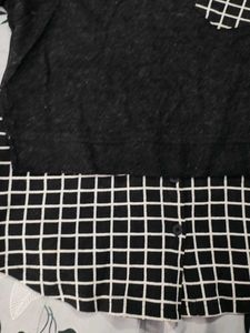 Grid Pattern Mixed Media Top