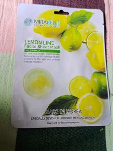 Mirabelle Lemon Lime Facial Sheet Mask