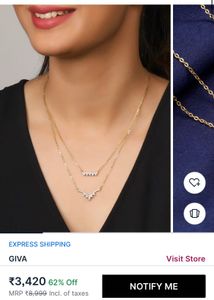 Giva Two Layered Neck piece (925 Silver) ✨