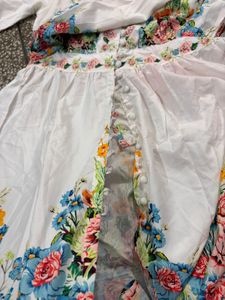 Floral Print White Dress