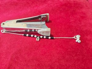 Pure Silver Beaded Anklet with For Baby Girl