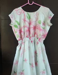 Floral Maxi Dress White & Pink