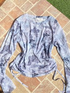 Butterfly Print Long Sleeve Top