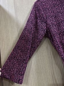 Purple Midi Dress with Belt