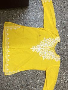 Yellow Embroidered Kurta