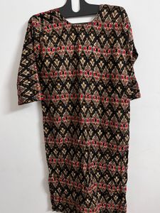 Printed Red and black kurta combo