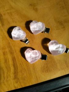 Little Heart light pink Hair Clips - Set of 4