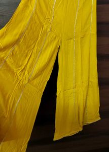 Yellow &amp; Red Embroidered Kurta Set