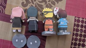 Pack Of 4 Anime Paper Figurines