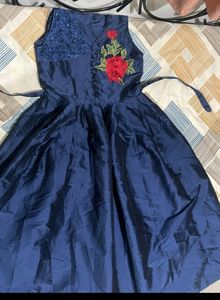 Blue Full-length Frock