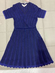 Label Ritu Kumar Blue Solid Dress