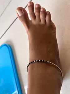 Silver Moti Anklets