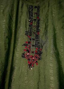 Beautiful Pista coffee kurta set