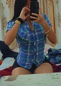 Blue Plaid Button-Up Top