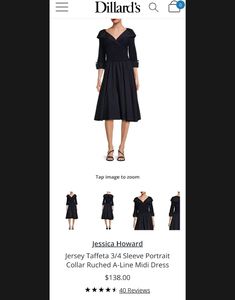 Vintage Navy Fit &amp; Flare Dress