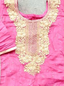 Elegant Pink Embroidered Kurta With Shalwar