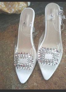Transparent party wear trendy heels