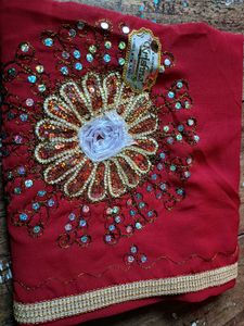 Embroidered Red Fabric