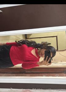 Choker Neck Red Top