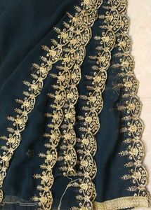 New Elegant Navy &amp; Gold Indian Dress