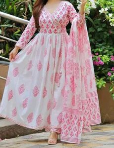Jaipuri printed Kurta, Pant and Dupatta Sets