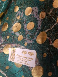 New Unworn Allover Gold Print Saree